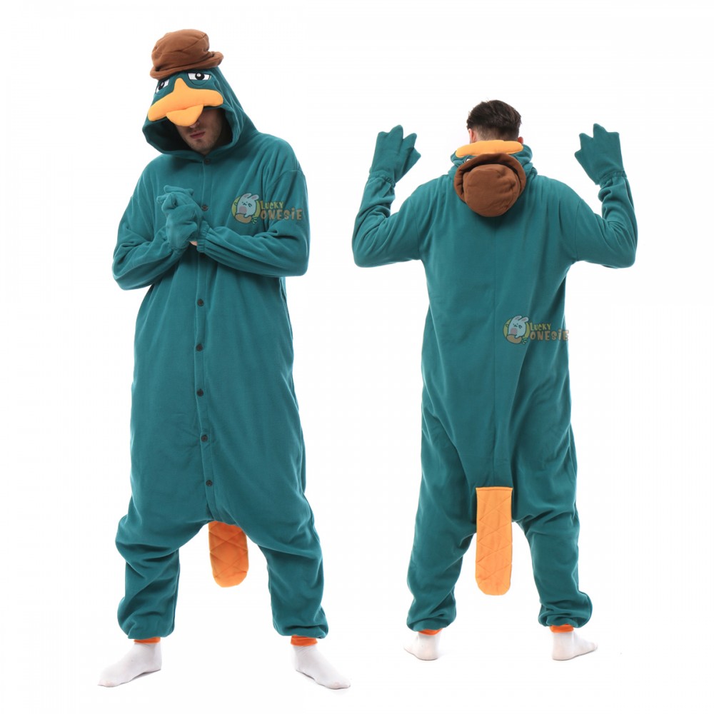 Perry The Platypus Onesie Adult Halloween Costumes Green