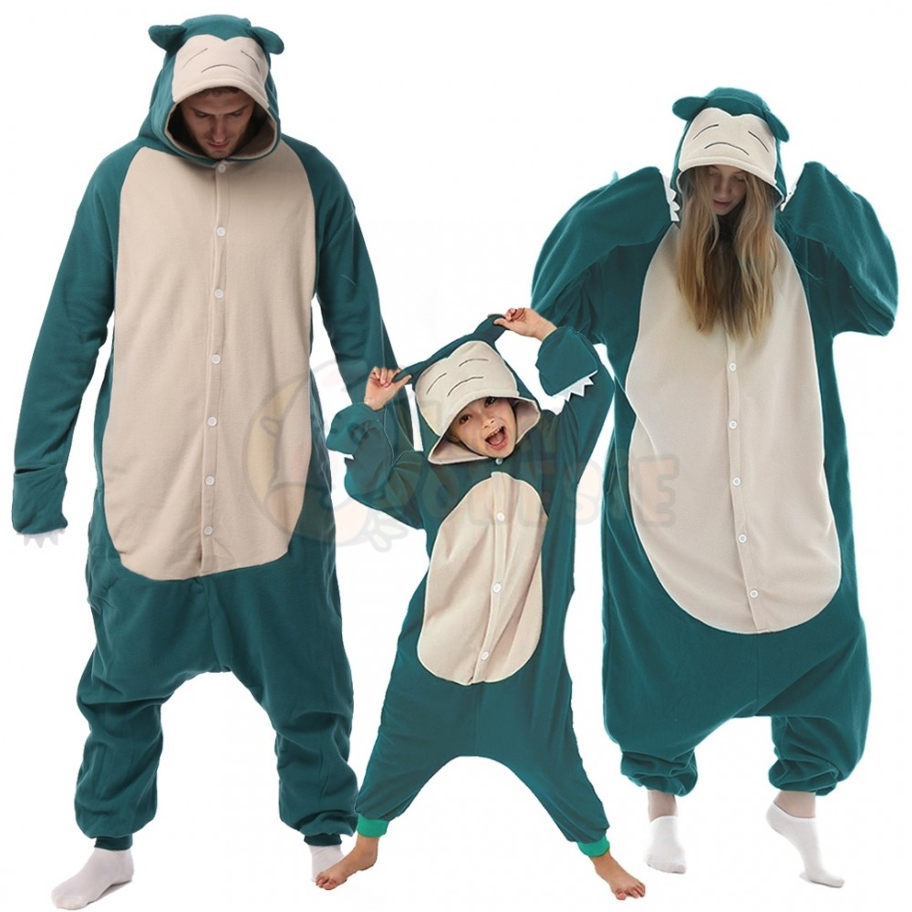 Snorlax Onesie Pajamas for Adult & Kids Animal Onesies Costumes