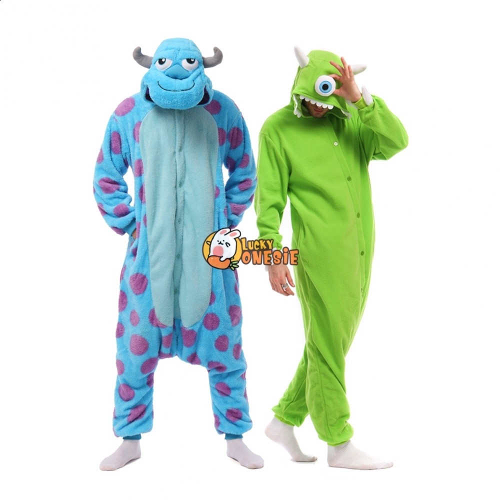 Sully & Mike Wazowski Onesie for Adults Easy Halloween Monster Inc Costumes