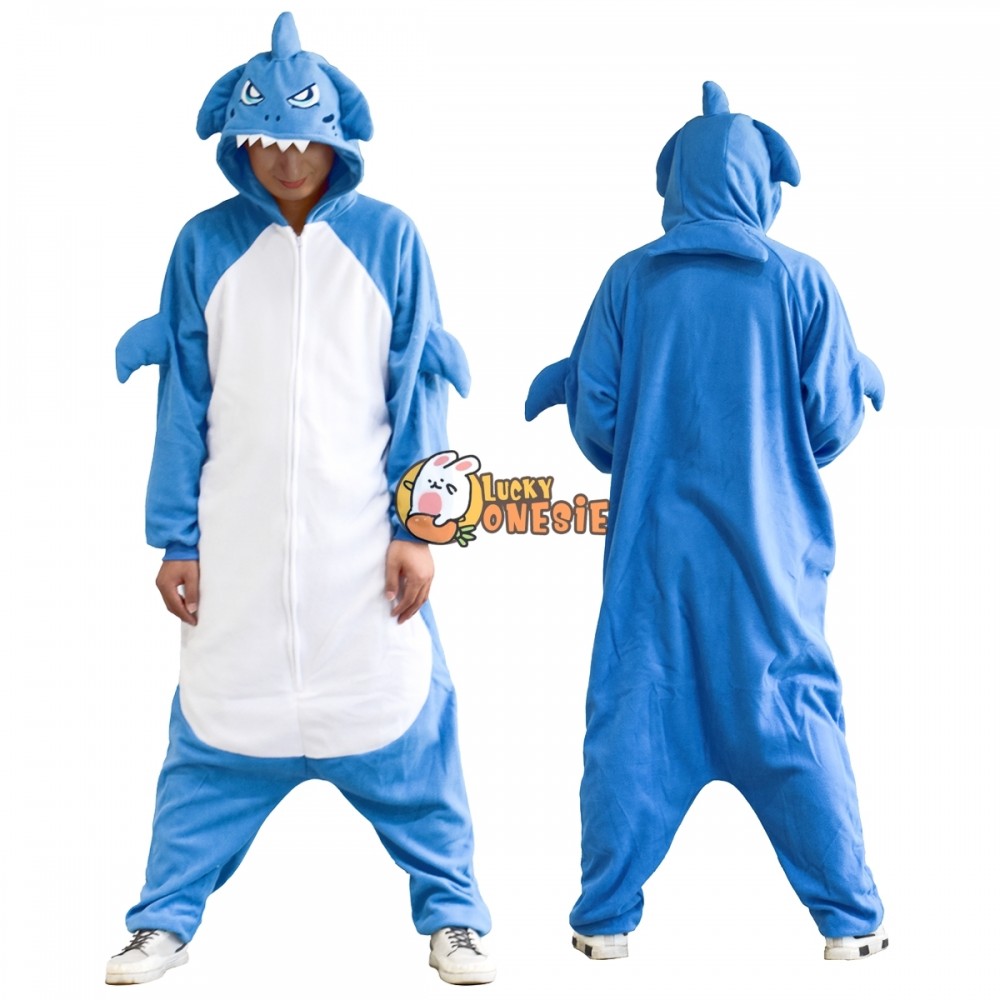 Womens & Mens Shark Onesie Pajamas Adult Cute Halloweeen Costumes