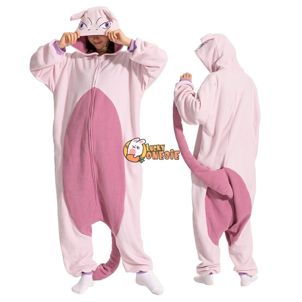 Zipper Mewtwo Onesie Pajamas Cosplay Halloween Costumes Outfit
