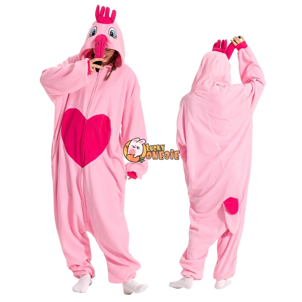 Pink Flamingo Onesie Pajamas Easy Cute Halloween Costumes