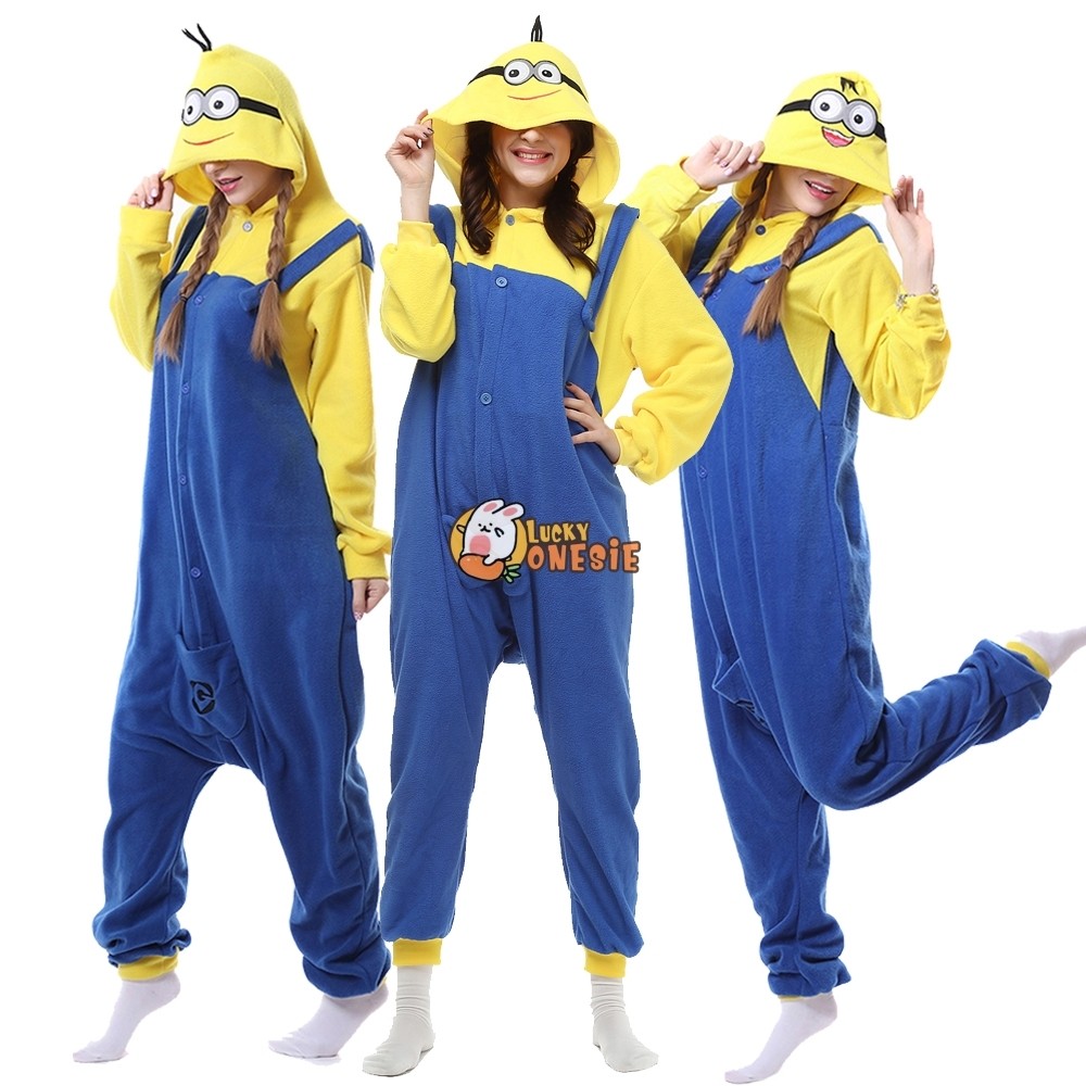 Minions Onesie Pajamas Suit for Adults Despicable Me Easy Halloween Costumes
