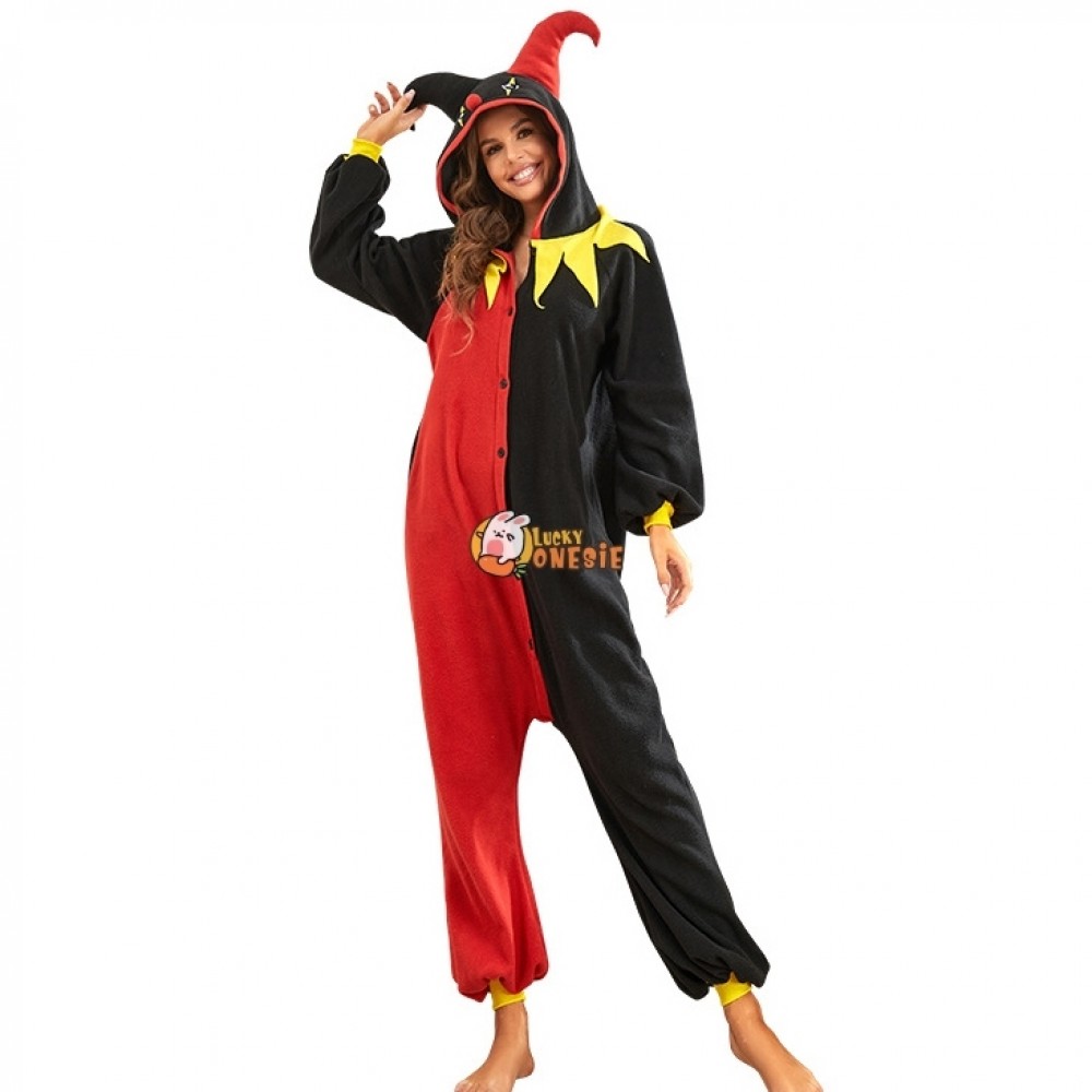 Clown Onesie Pajamas Women & Men Cute Easy Halloween Costumes Outfit