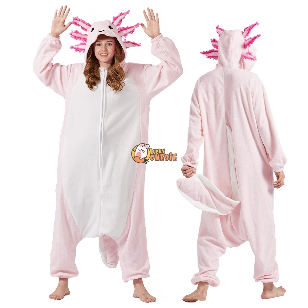 Axolotl Onesie Pajamas for Adults Cute Halloween Costume Ideas