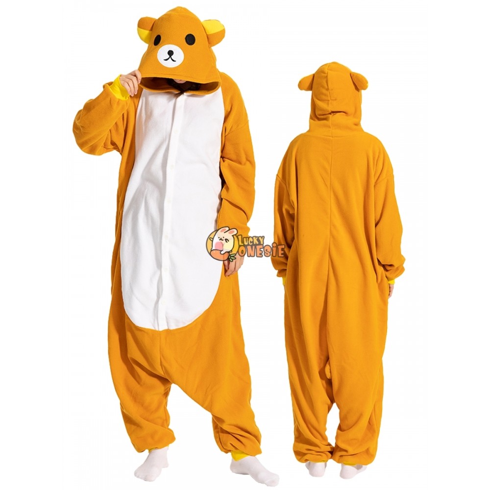 Rilakkuma Bear Onesie Pajamas for Adults Teenagers Cute & Easy Halloween Costume