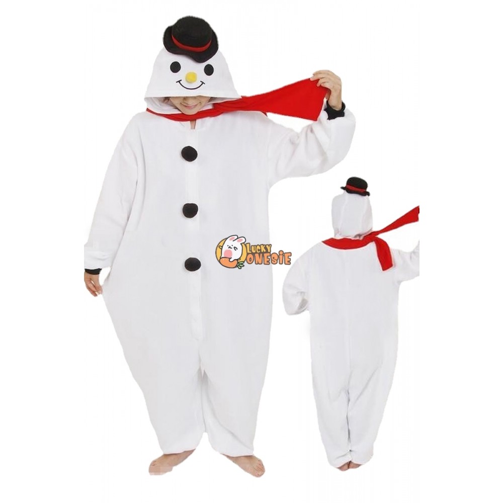 Snowman Onesie Pajamas Christmas Costume for Women & Men