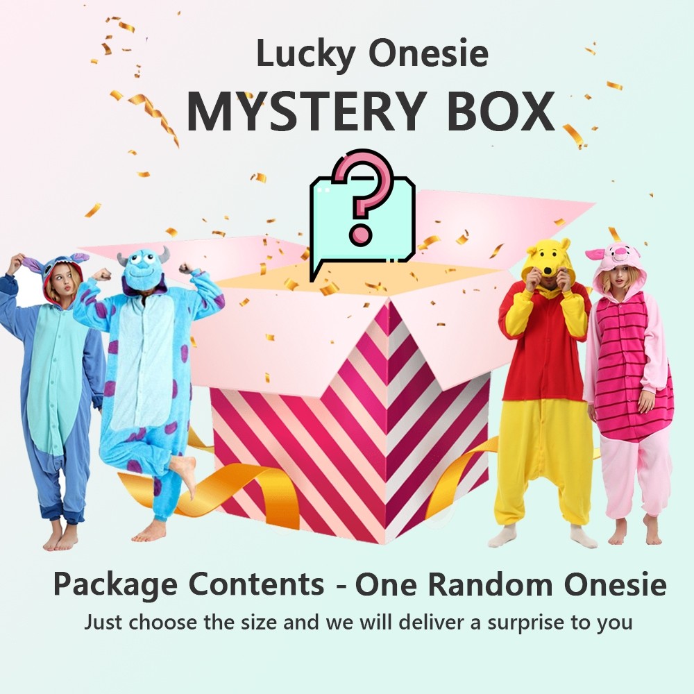 Random Onesie Pajamas for Adults Kids Mystery Box