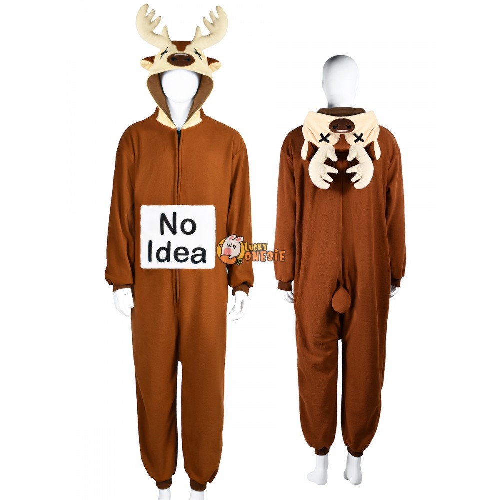 No Eye Deer Punny Halloween Costume Funny Onesie for Adult