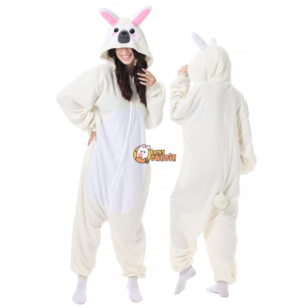 Easy and Cute Alpaca Halloween Costume Onesie for Adult