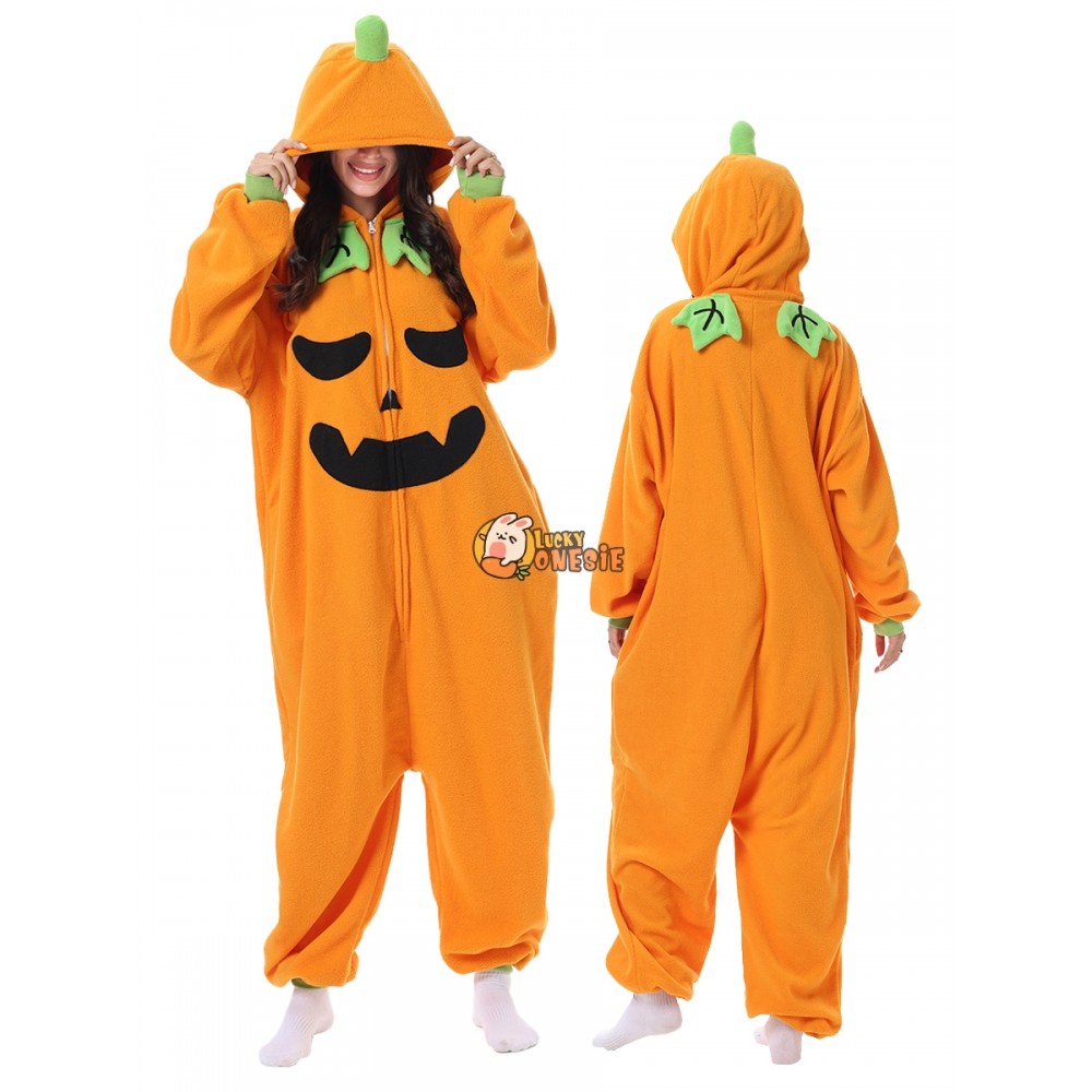 Pumpkin Onesie for Adult Halloween Costume Jumpsuit
