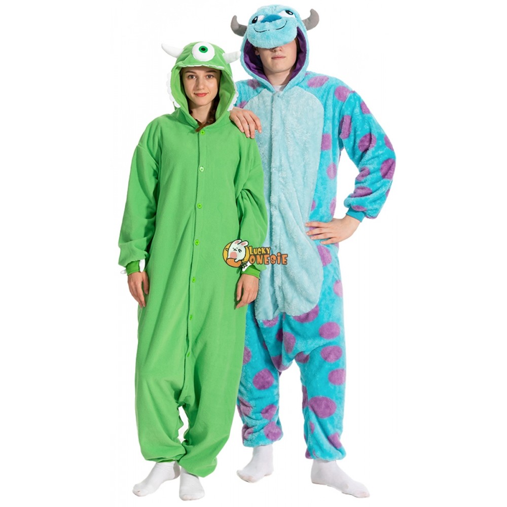 Sully and Mike Costume Onesies Halloween Idea for Duo