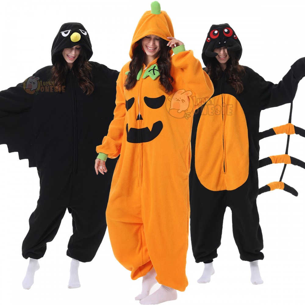 Spider & Spider & Pumpkin Onesie Easy Matching Halloween Costume Ideas