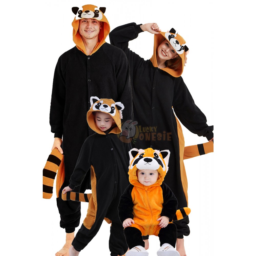 Red Panda Onesie Pajamas Cute Family Halloween Costume Animal Onesies