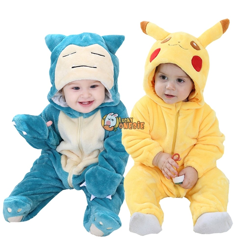 Newborn Snorlax & Pikachu Onesie Infant Halloween Costumes Outfit