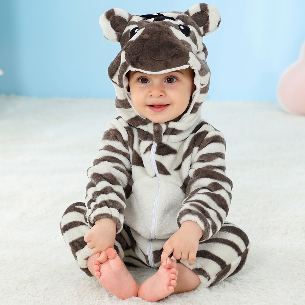 Infant Zebra Animal Costume Newborn Halloween Onesie Pajamas