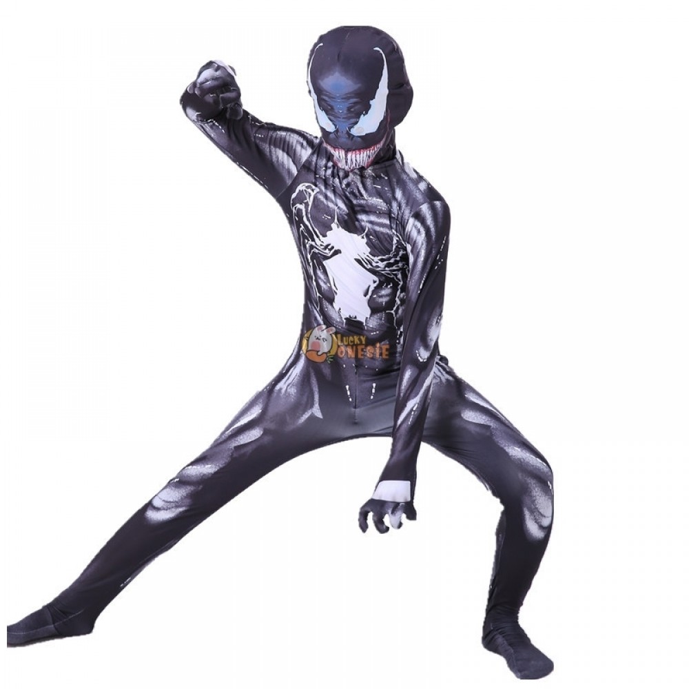 Boys & Girls Venom Costume Kids & Adult Cosplay Halloween Venom Suit Outfit  