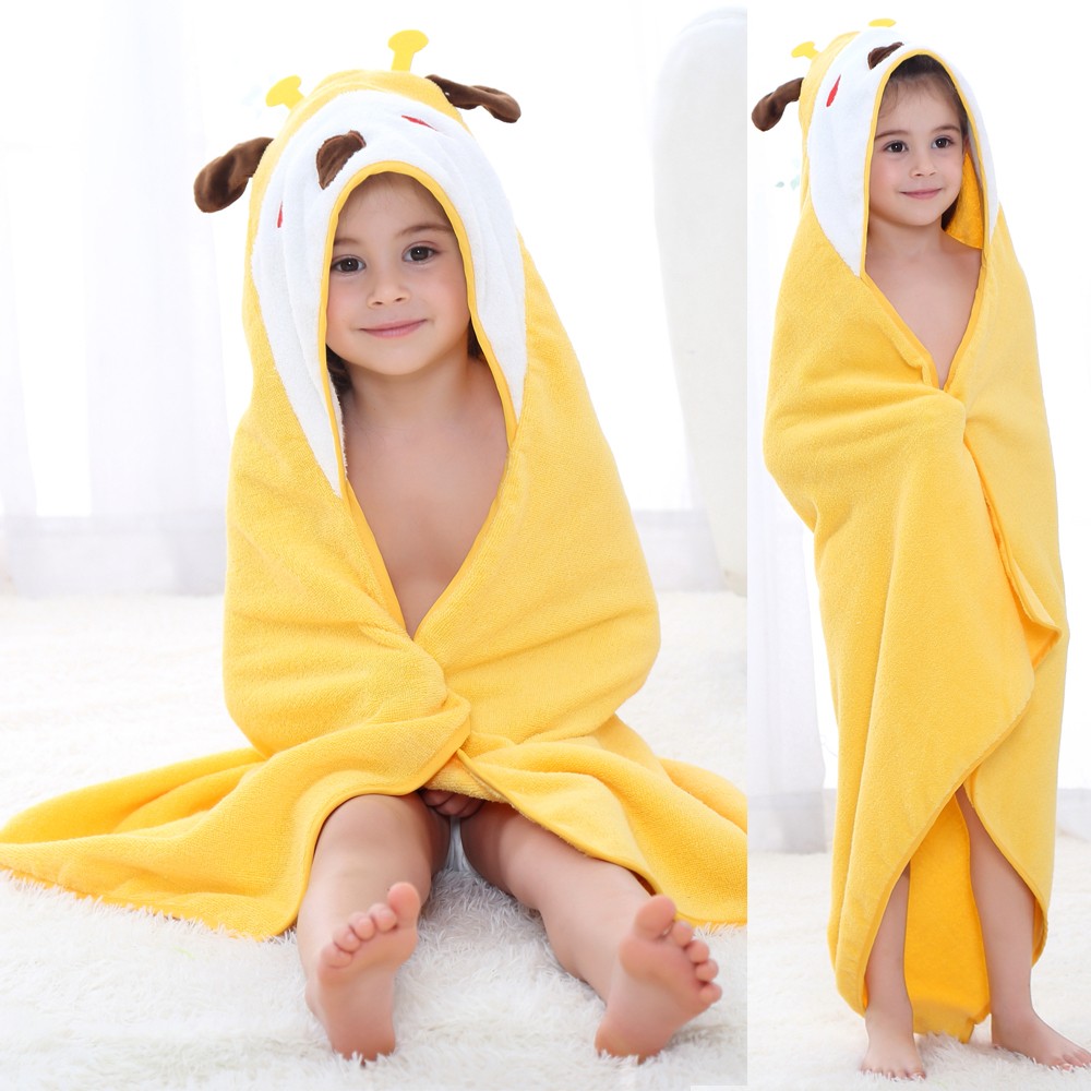 Baby Bath Towels Infant Hooded Towel Yellow Deer