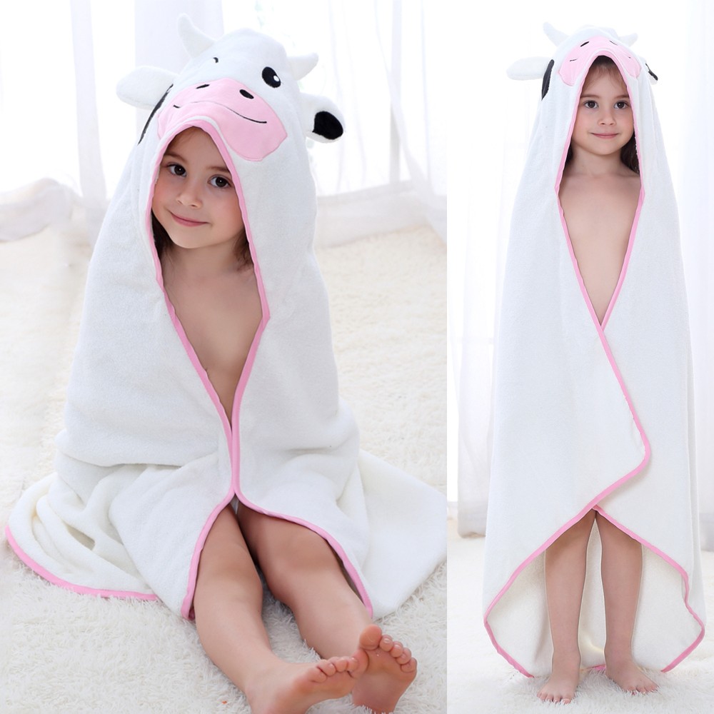 Baby Child Tween Cow Hooded Bath Towel 