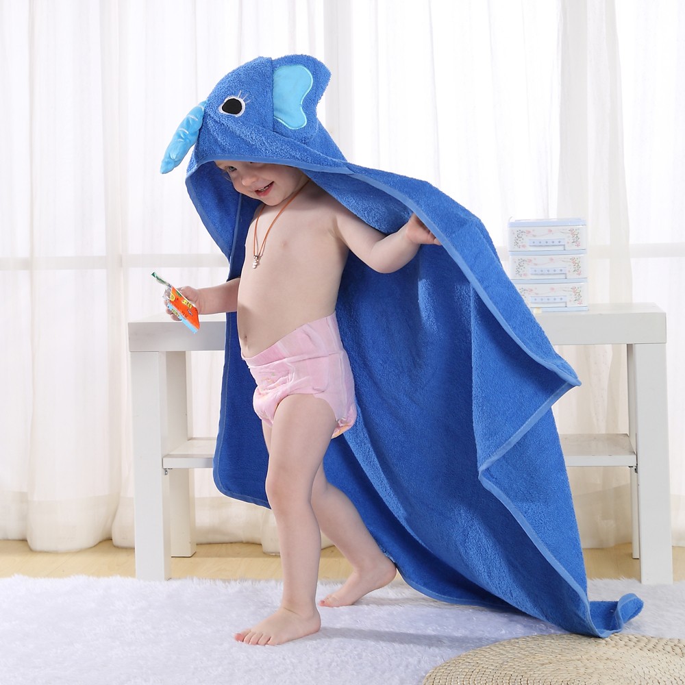 Blue Elephant Hooded Towel for Baby Boys & Girls Best Bath Towel