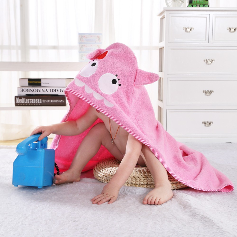Pink Monster Baby Hooded Towel Soft Best Bath Towels