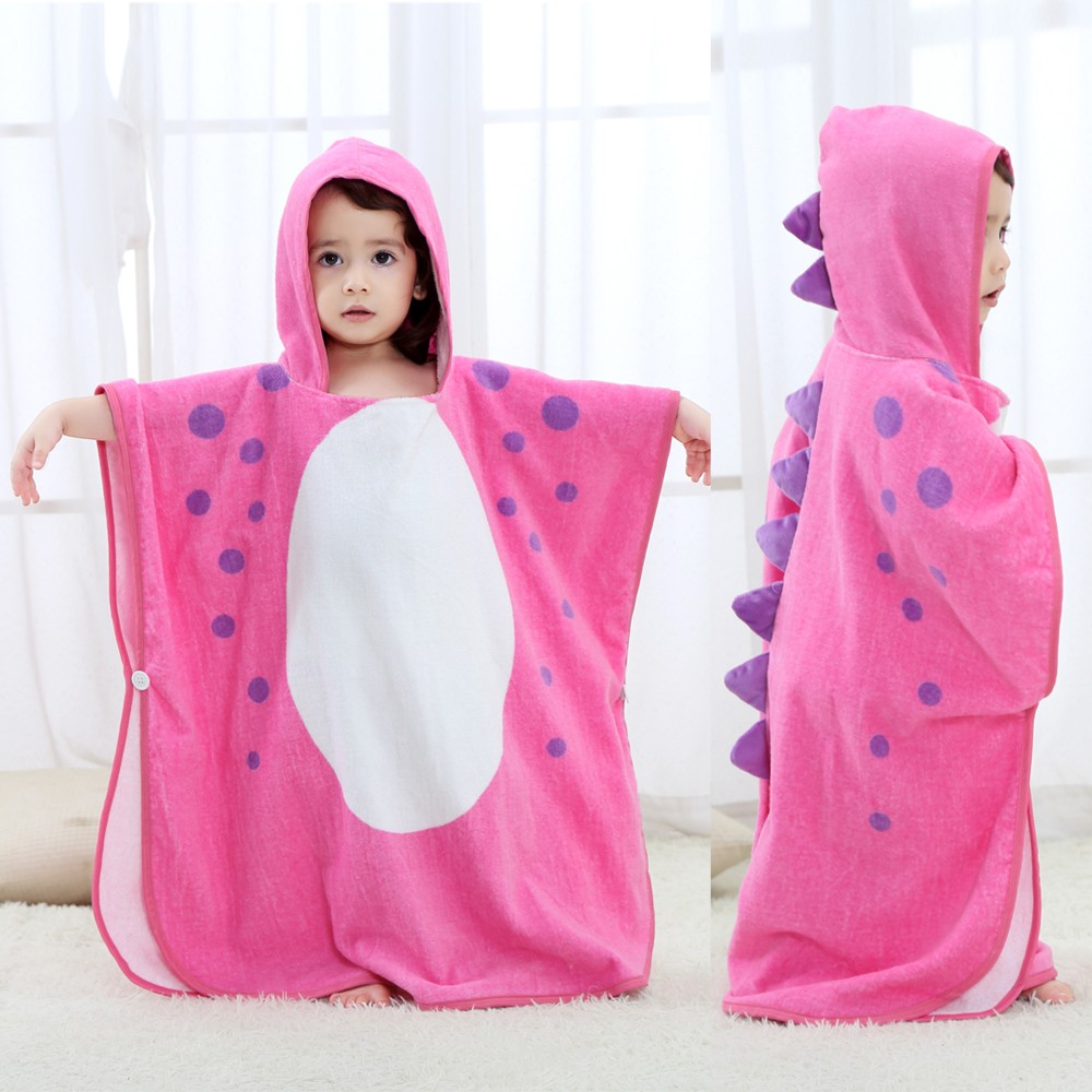 Baby Dinosaur Hooded Towel Soft Best Bath Towels Pink