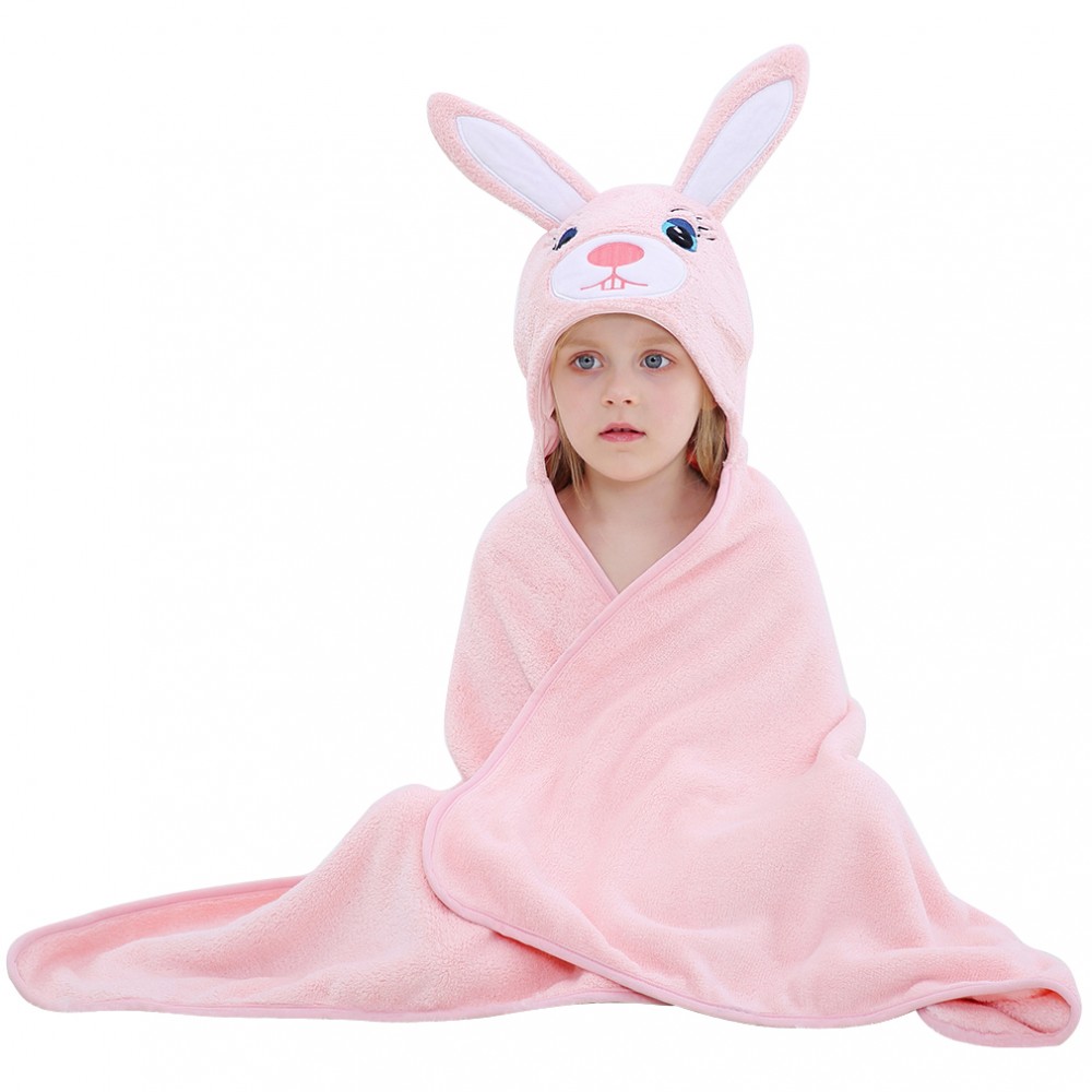 Pink Rabbit Best Hooded Towel for Baby Boy & Girls