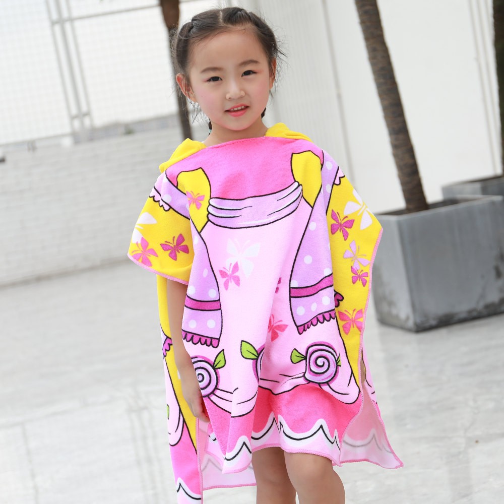 Fairy Dress Print Hooded Beach Towel for Kids & Baby Bath Towels