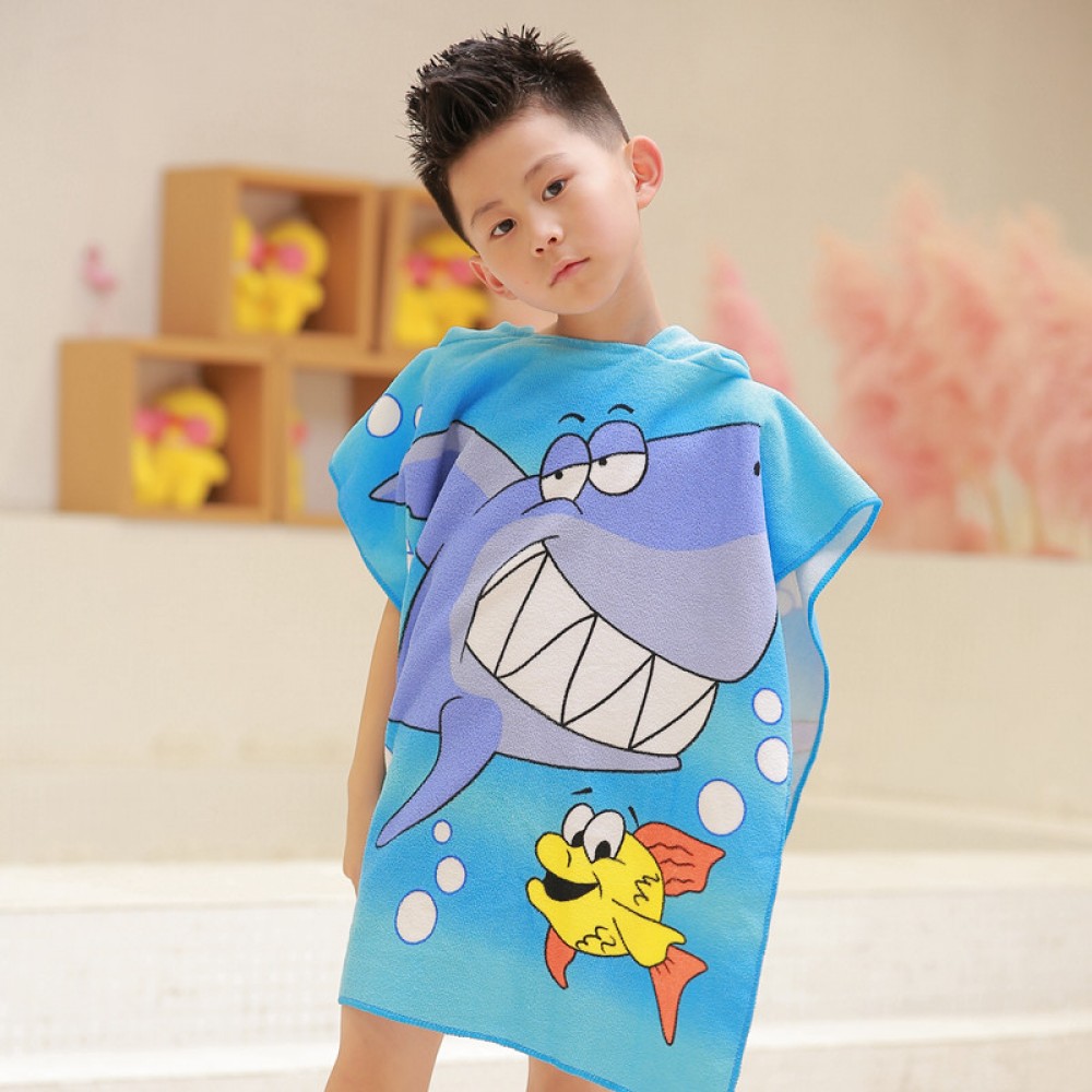 Shark Hooded Beach Towel for Kids & Baby Bath Towels