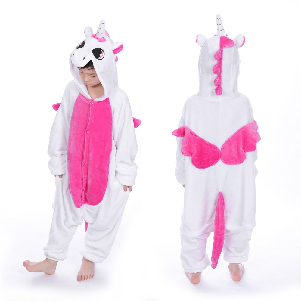 Pink Unicorn with Wings Onesie Pajamas for Kids Animal Onesies
