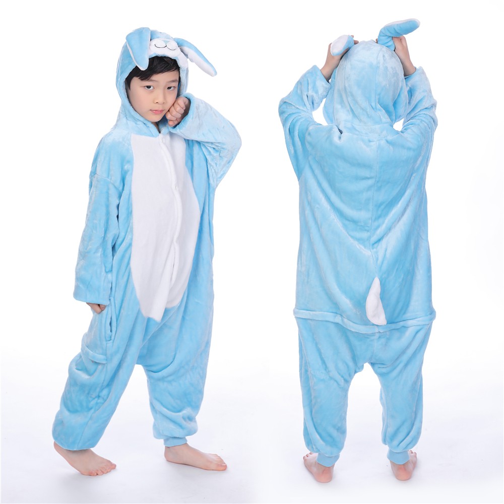 Blue Rabbit Onesie Pajamas for Kids Animal Onesies