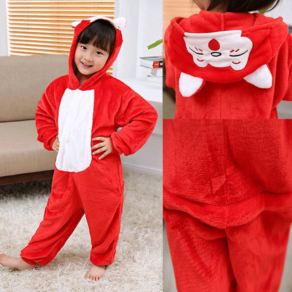 Red Fox Onesie Pajamas for Kids & Toddler Animal Onesies Costume