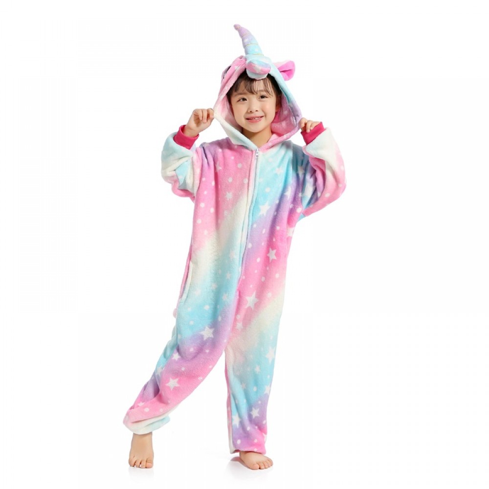 Rainbow Unicorn Onesie Pajamas for Kids & Toddler Animal Onesies Costume