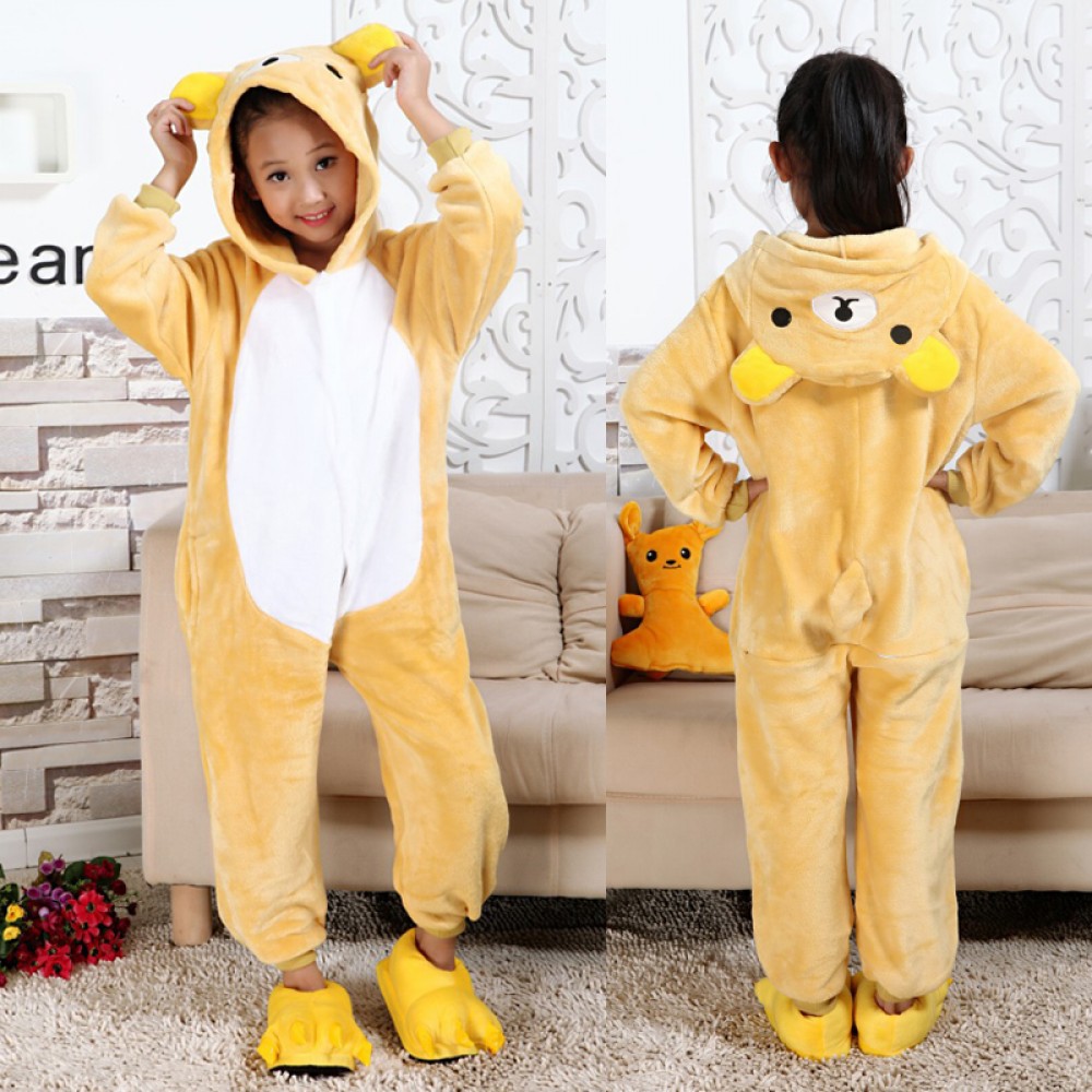 Rilakkuma Onesie Pajamas for Kids & Toddler Animal Onesies Anime Costume
