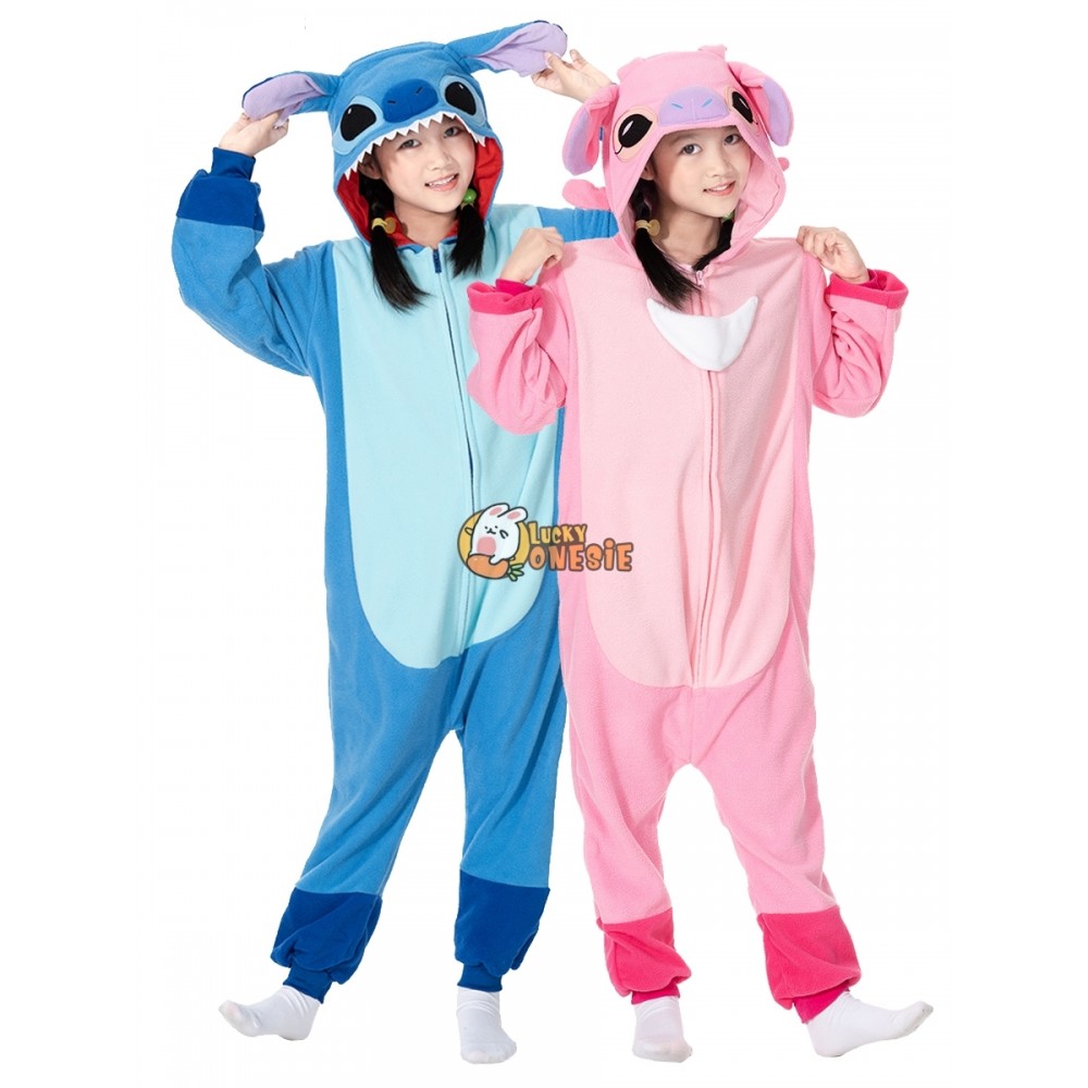 Stitch & Angel Onesie Pajamas for Kids Cute Halloween Costumes