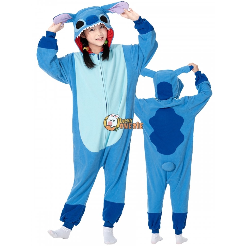 Blue Stitch Onesie Pajamas for Kids Cute Halloween Costumes