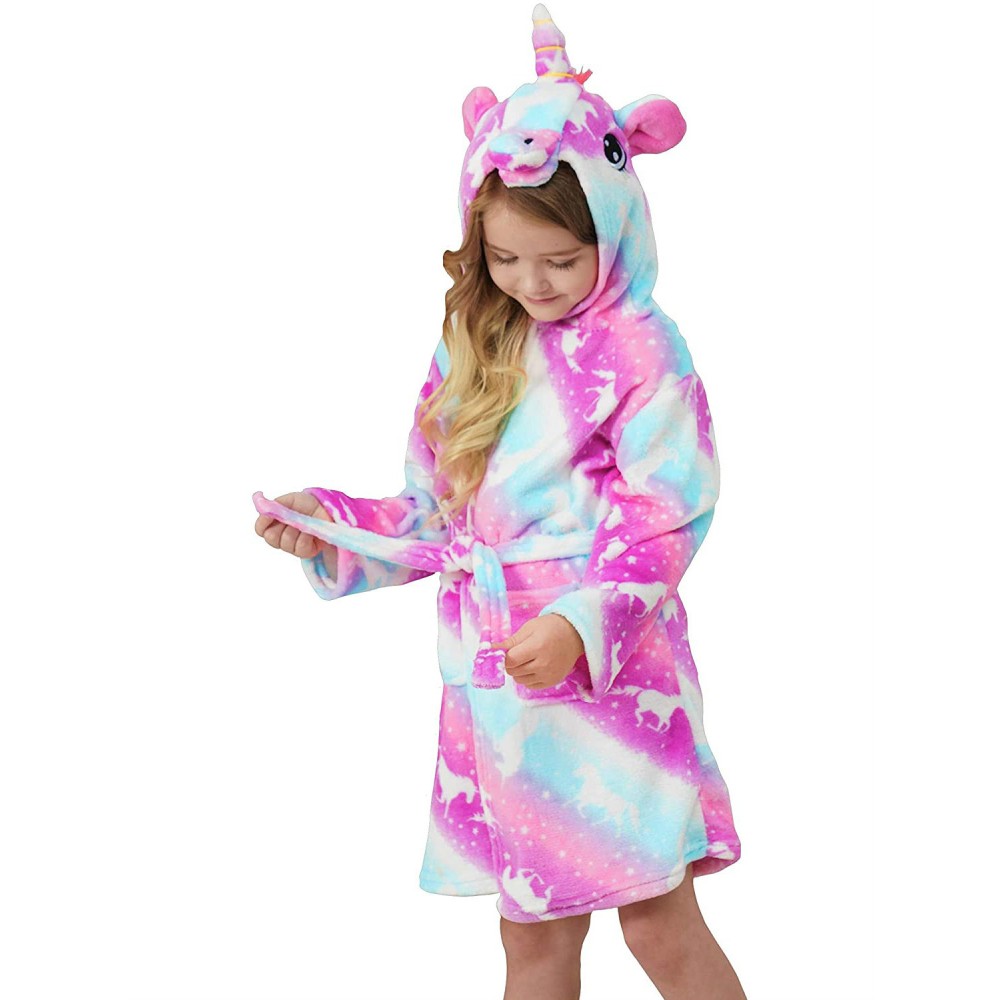 Unicorn Gifts for Girls Unicorn Robe Hooded Pink Print