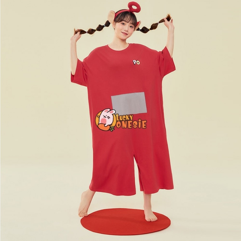 Teletubbies Pajamas for Adults Po Onesie Nightdress Red