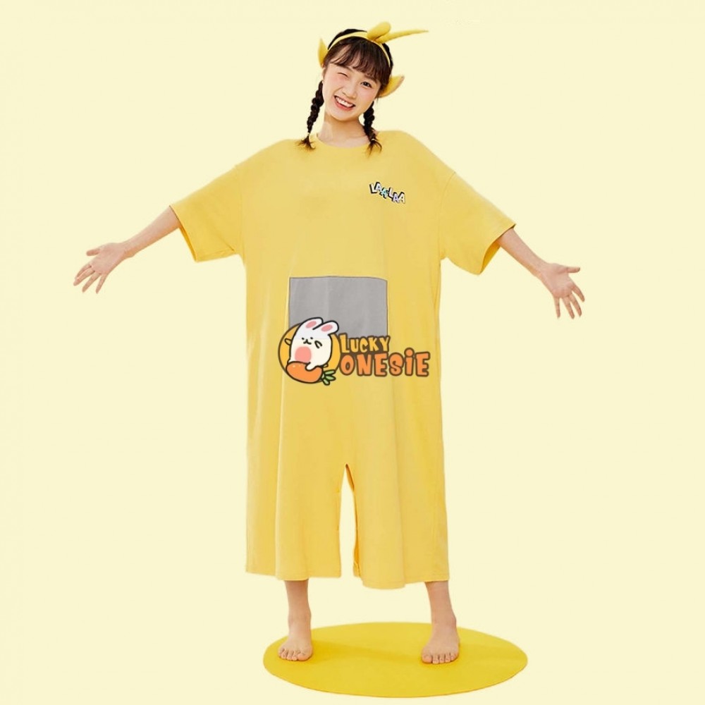 Teletubbies Pajamas for Adults Laa-Laa Onesie Nightdress Yellow