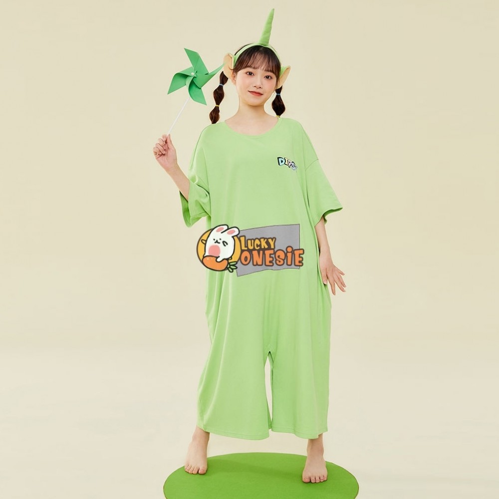 Teletubbies Pajamas for Adults Dipsy Onesie Nightdress Green