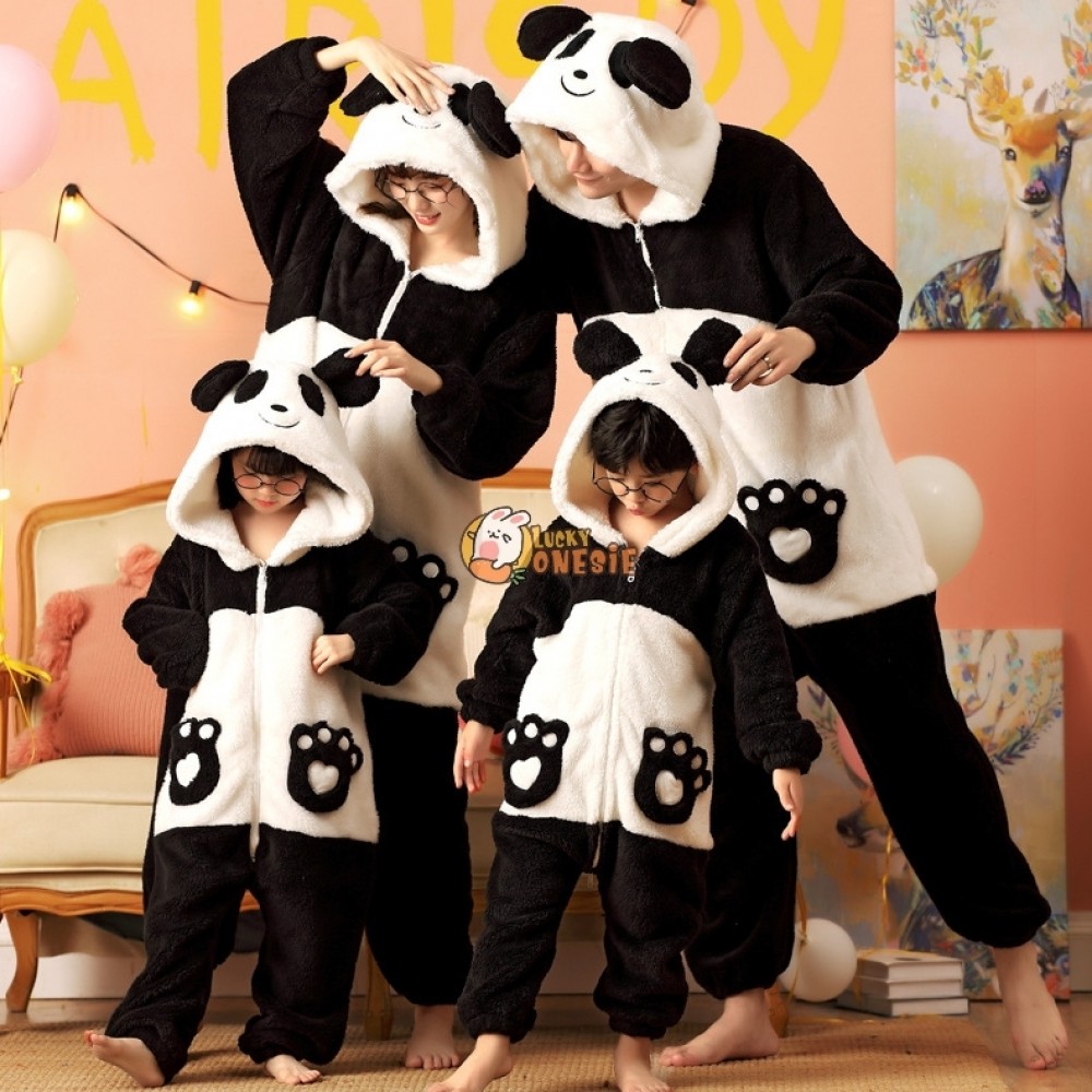 Panda Matching Family Christmas Pajamas Set Holiday Pjs
