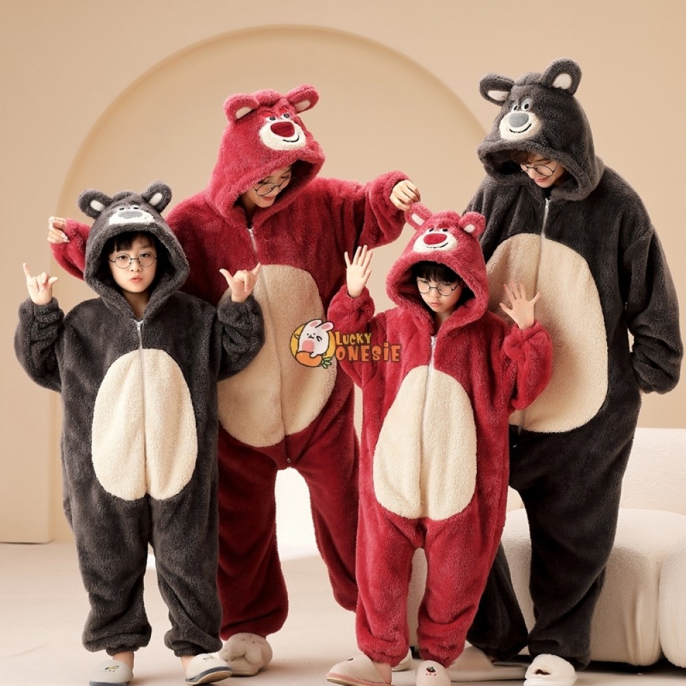 Cute Bear Matching Family Christmas Pajamas Sets Holiday Pjs Sleepwear