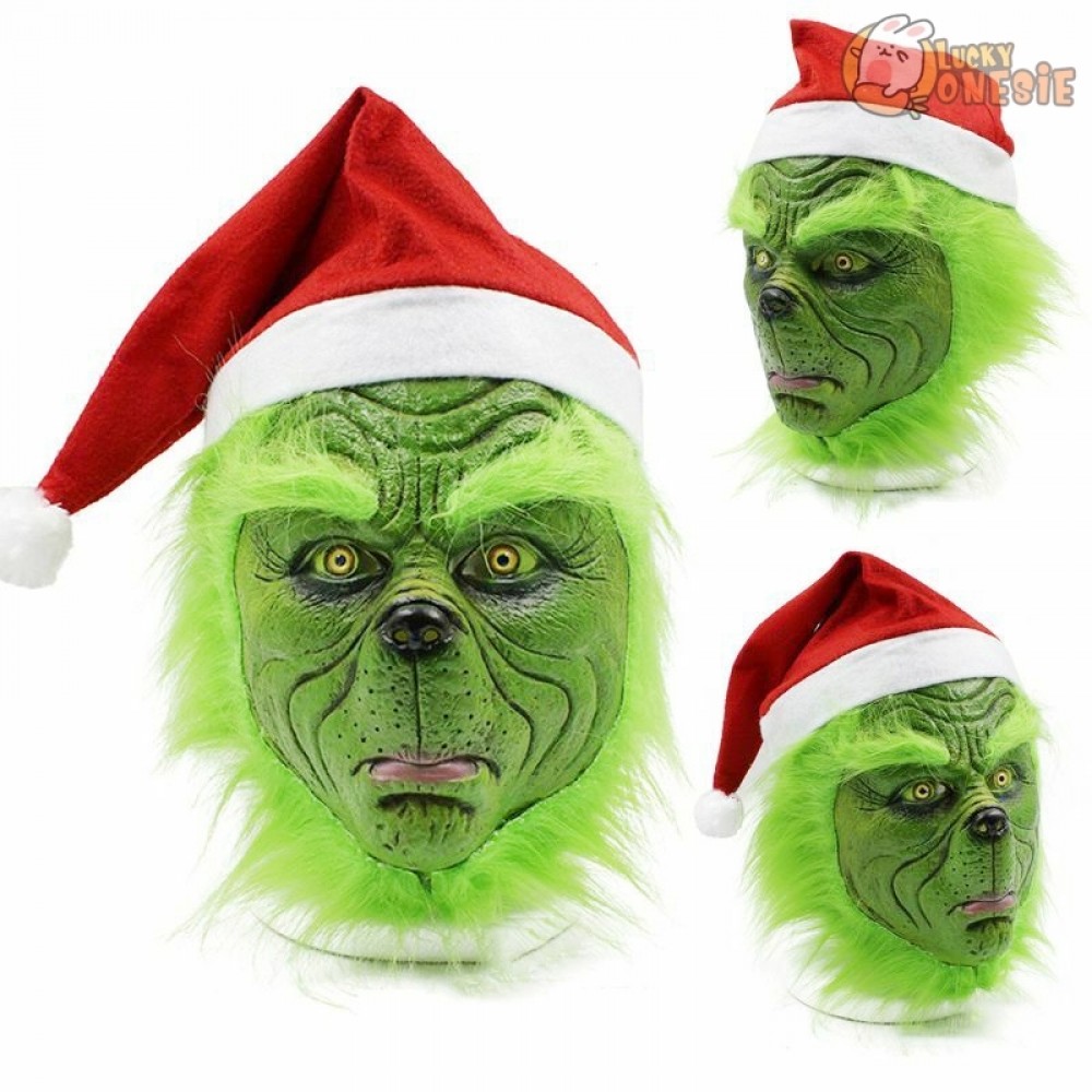 Dr. Seuss The Grinch Santa Costume Deluxe with Full Mask for Adults