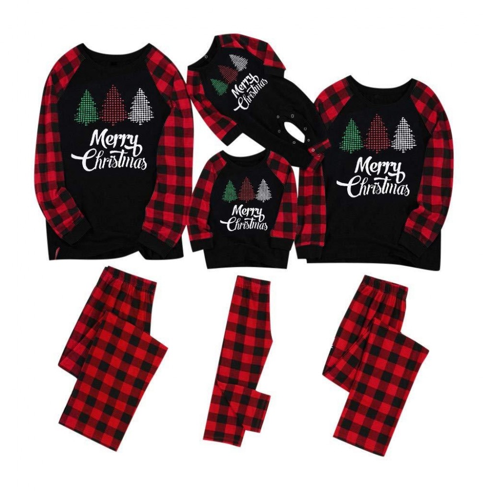 Red Plaid Matching Family Christmas Pajamas Sets Holiday Pjs