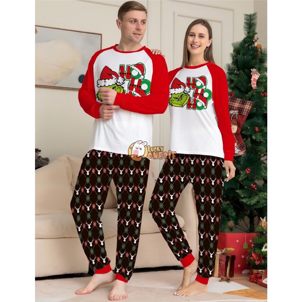 Cute Grinch Christmas Pajamas Matching Family Couples Holiday Pjs ...